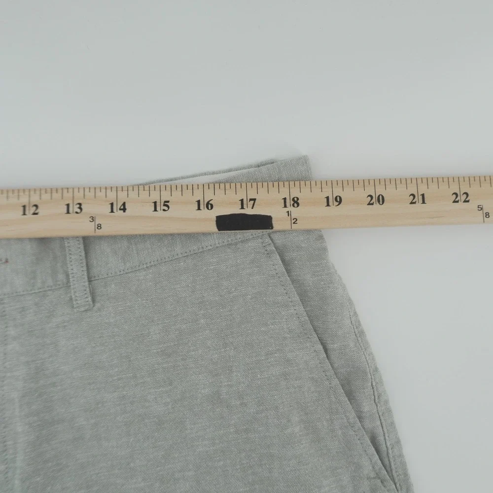 J.Crew Straight Leg Pants Mens 36x32 Gray Linen Cotton Re-Imagined Trousers